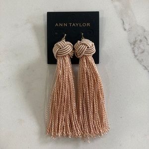 Ann Taylor Light Pink Tassel Knot Earrings